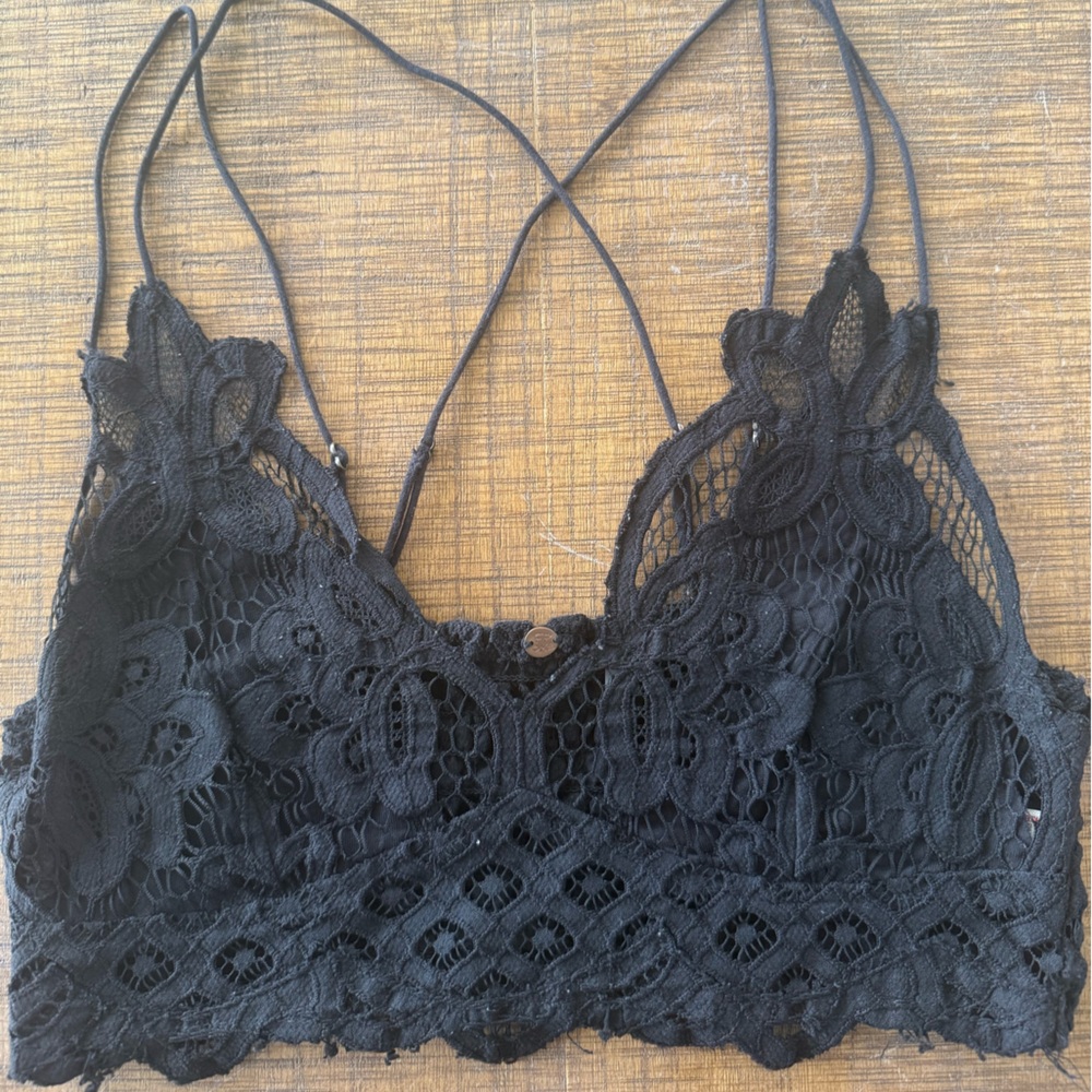 Free People Black Lace Bralette